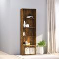 vidaXL 5-poschodová knižnica dymový dub 60x30x189 cm spracované drevo