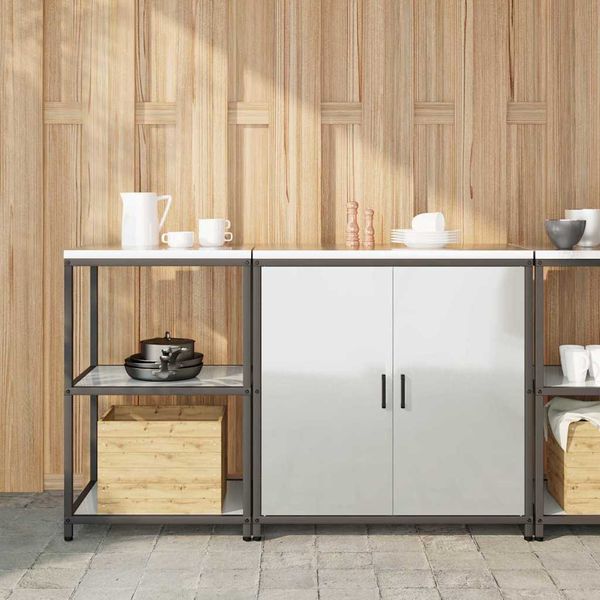vidaXL Kuchynský úložný set HATTEM 2 pcs Strieborná Pozinkovaná oceľ