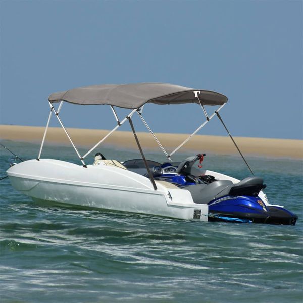vidaXL Strieška Bimini s 4 oblúkmi a stenami 243x(200-213)x137 cm