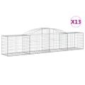 vidaXL Oblúkový gabionový kôš 13 ks 300x50x60/80 cm pozinkované železo