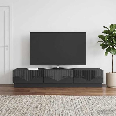 vidaXL TV skrinka Čierna 147 x 34,5 x 27 cm Kompozitné drevo