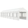 vidaXL Altánok so strechou, biely 15,61x2,28x2,69 m, polyetylén