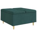 vidaXL Ottoman s Úložným Priestorom Tmavozelená 80 x 80 x 45 cm látka
