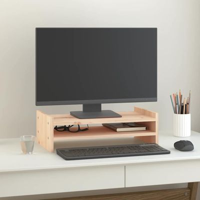 vidaXL Stojan na monitor 50x27x15 cm masívna borovica