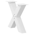 vidaXL Nohy konferenčného stolíka v tvare X, 2 ks, biele, 60 x (42-43) cm, oceľové