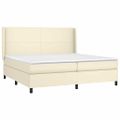 vidaXL Boxspring posteľ s matracom krémová 200x200 cm umelá koža