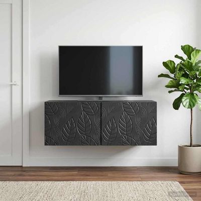 vidaXL Nástenná TV skrinka 59,5 x 41 x 30 cm Čierna Kompozitné drevo