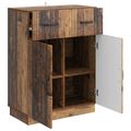 vidaXL Servírovacia skriňa so zásuvkou Staré drevo 66 x 34,5 x 87 cm
