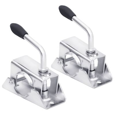 vidaXL Svorky na oporné koleso 2 ks 13,5x6,5x14 cm, pozinkovaná oceľ