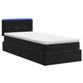 vidaXL LED úložná posteľ s matracom Čierna 100 x 200 cm Zamat