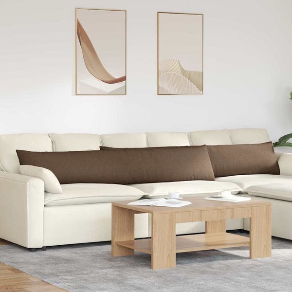vidaXL Vankúše na pohovku 2 pcs Hnedá 200 x 40 cm látka