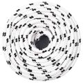 vidaXL Pletené lodné lano biele 6 mm x 25 m polyester