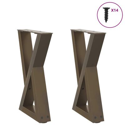 vidaXL Nohy konferenčného stolíka 2 ks, prírodná oceľ, 28 x (42-43,3) cm, oceľ