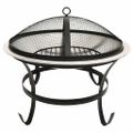 vidaXL 2 v 1 ohnisko s grilom a kutáčom 56x56x49 cm nehrdzavejúca oceľ