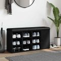 vidaXL Lavička na topánky čierna 102x32x50 cm kompozitné drevo