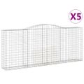 vidaXL Oblúkové gabiónové koše 5ks 400x50x160/180cm pozinkované železo