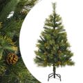 vidaXL Umelý výklopný vianočný stromček so šiškami 150 cm