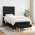 vidaXL Posteľný rám boxspring s matracom čierny 90x190 cm látka