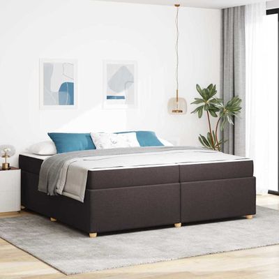 vidaXL Rám postele s matracmi Tmavohnedá 200 x 200 cm látka