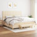 vidaXL Boxspring posteľ s matracom krémová 200x200 cm látka