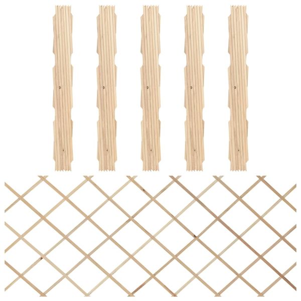 vidaXL Mriežkový plot 5 ks jedľové drevo 180x80 cm
