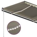 vidaXL Ručne zaťahovacia markíza s LED 4x3 m krémová