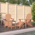 vidaXL Záhradné stoličky Adirondack s podnožkou a stolíkom HDPE hnedé