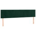 vidaXL Čelo postele s LED tmavozelené 200x5x78/88 cm zamat