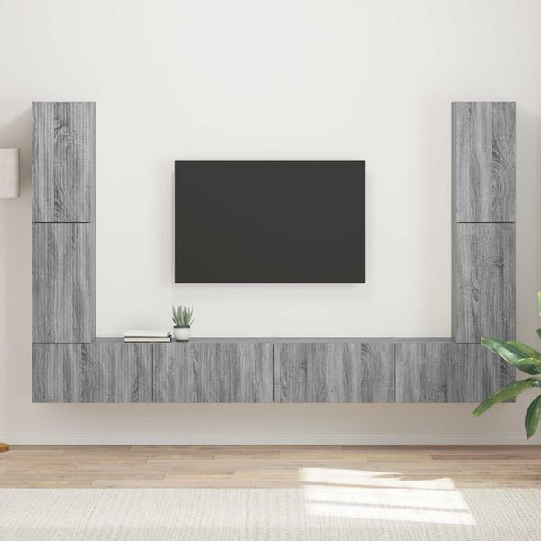 vidaXL Zostava TV skriniek 8 pcs Sivý Sonoma Kompozitné drevo