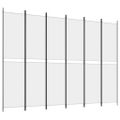 vidaXL 6-panelový paraván biely 300x220 cm látkový