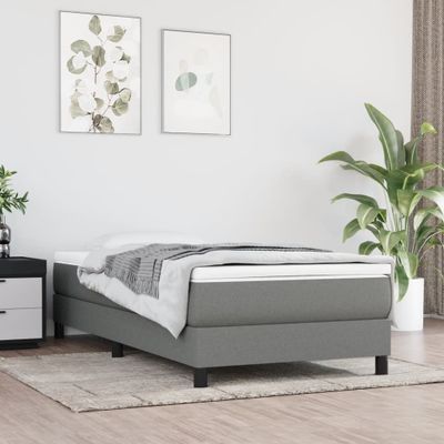 vidaXL Matrac s taštičkovými pružinami stredná tvrdosť tmavosivý 90x200x20 cm látka