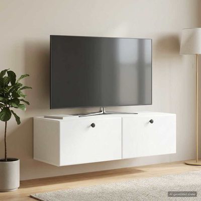 vidaXL Nástenná TV skrinka 98 x 41 x 30 cm Biela Kompozitné drevo