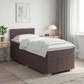 vidaXL Posteľ boxspring s matracom Tmavohnedá 90 x 200 cm Látka