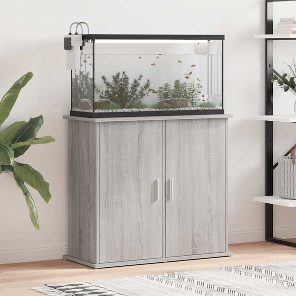 vidaXL Stojan na akvárium sivý sonoma 81x36x73 cm kompozitné drevo