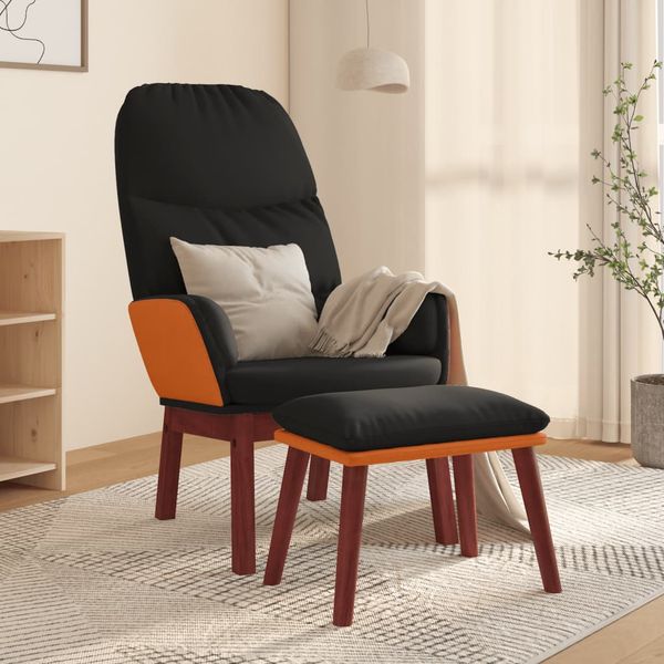 vidaXL Relaxačné kreslo s podnožkou čierne látka