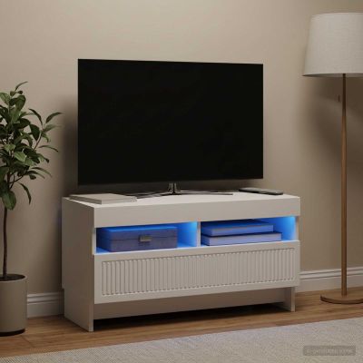 vidaXL LED TV kabinet Biela Kompozitné drevo