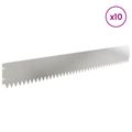 vidaXL Obrubník trávnika 10 ks 103 x 15 cm Oceľ Strieborná