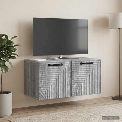 vidaXL Nástenná TV skrinka Nástenný Sivá sonoma 59,5 x 31 x 30 cm