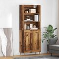 vidaXL Highboard Staré drevo 69,5 x 34 x 180 cm Kompozitné drevo