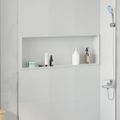 vidaXL Sprchový výklenok Biela 90 x 30 x 9,5 cm Nehrdzavejúca oceľ