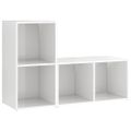 vidaXL TV skrinky 2 ks, lesklé biele 72x35x36,5 cm, kompozitné drevo