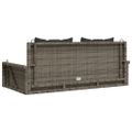 vidaXL Hojdacia lavica s vankúšmi sivá 119x56x48 cm polyratan