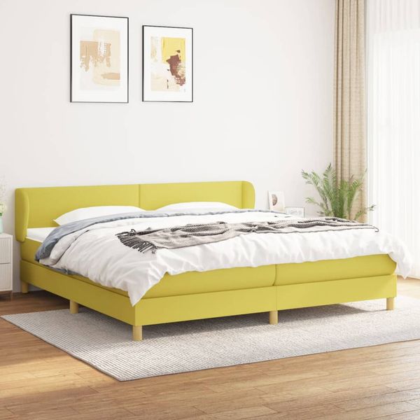vidaXL Boxspring posteľ s matracom zelená 200x200 cm látka