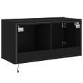 vidaXL TV nástenná skrinka s LED svetlami čierna 80x35x41 cm