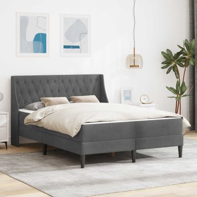 vidaXL Rám postele s matracom s matracmi Tmavo šedá 180 x 200 cm Zamat