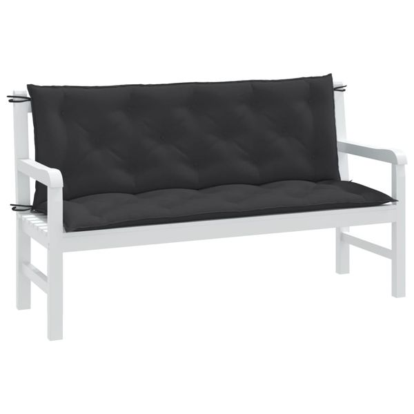 vidaXL Vankúše na záh. lavičku 2ks antracitová melanž 150x50x7cm látka