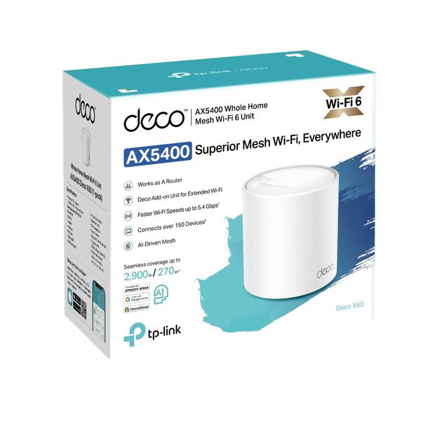 TP-Link AX5400 Smart WiFi Deco X60(1-pakovanie)