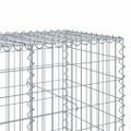 vidaXL Gabiónový kôš s krytom 650x100x100 cm pozinkované železo