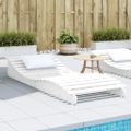 vidaXL Lehátko na opaľovanie biele 205x80x31,5 cm masívna borovica