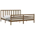 vidaXL Posteľný rám s čelom medovo-hnedý 200x200 cm masívne drevo
